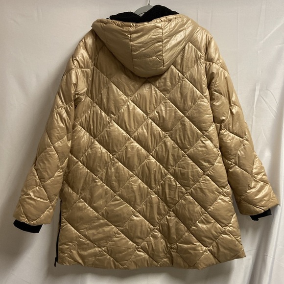 Arctic Expedition Mid Length Quilted Puffer Jacket Almond Metallic Size XL - Picture 3 of 9